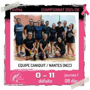 Rencontre J1 de la CANIQUIT : Vigneux contre Nantes (défaite)